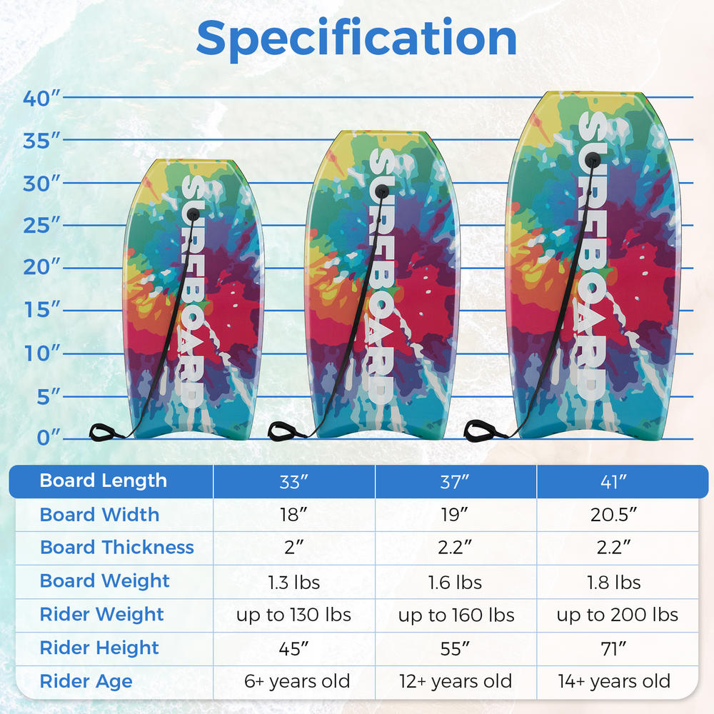 33/37/41 Inches Lightweight Bo - Bodyboard Boogie Board recension och pris